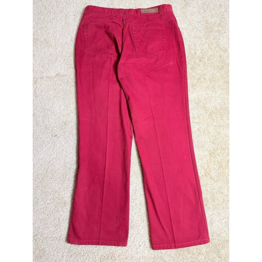 Vintage Bill Blass Jeans Womens 12 Red Straight Leg High Rise 90s Denim Pants - Picture 2 of 6